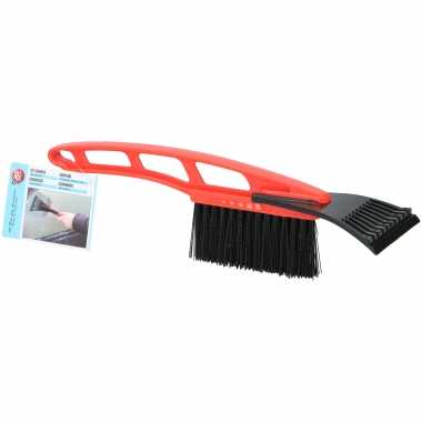 1x ijskrabbers/ijsschrapers met borstel rood 10 x 9 x 31 cm