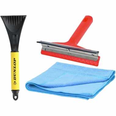 Ijskrabber autoramen set - raamwisser, ijskrabber met condensdoek